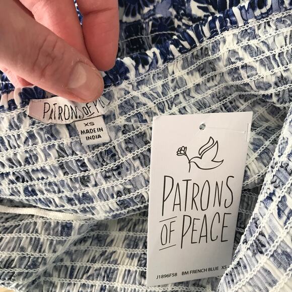 Patrons of Peace Jumpsuit‎ XS Halter Wide Leg Smocked Pockets Feminine Resort ** - Picture 8 of 11